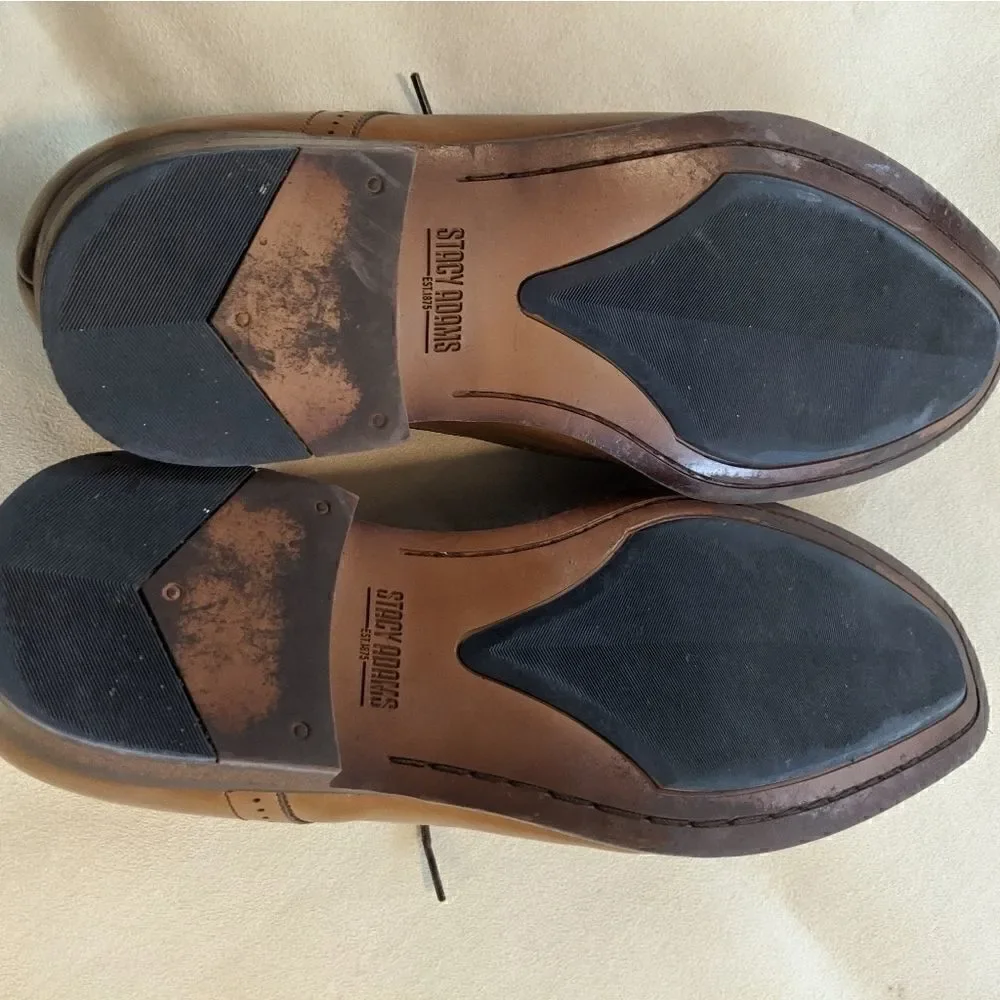 Stacy Adams Ballard Plain Toe Oxford in Tan sz 10